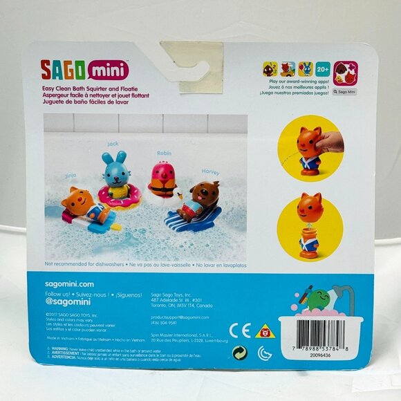 Sago Mini Bath Squirter & Floatie Jinja Cat BPA-Free Toy 1+ Age - Picture 2 of 4
